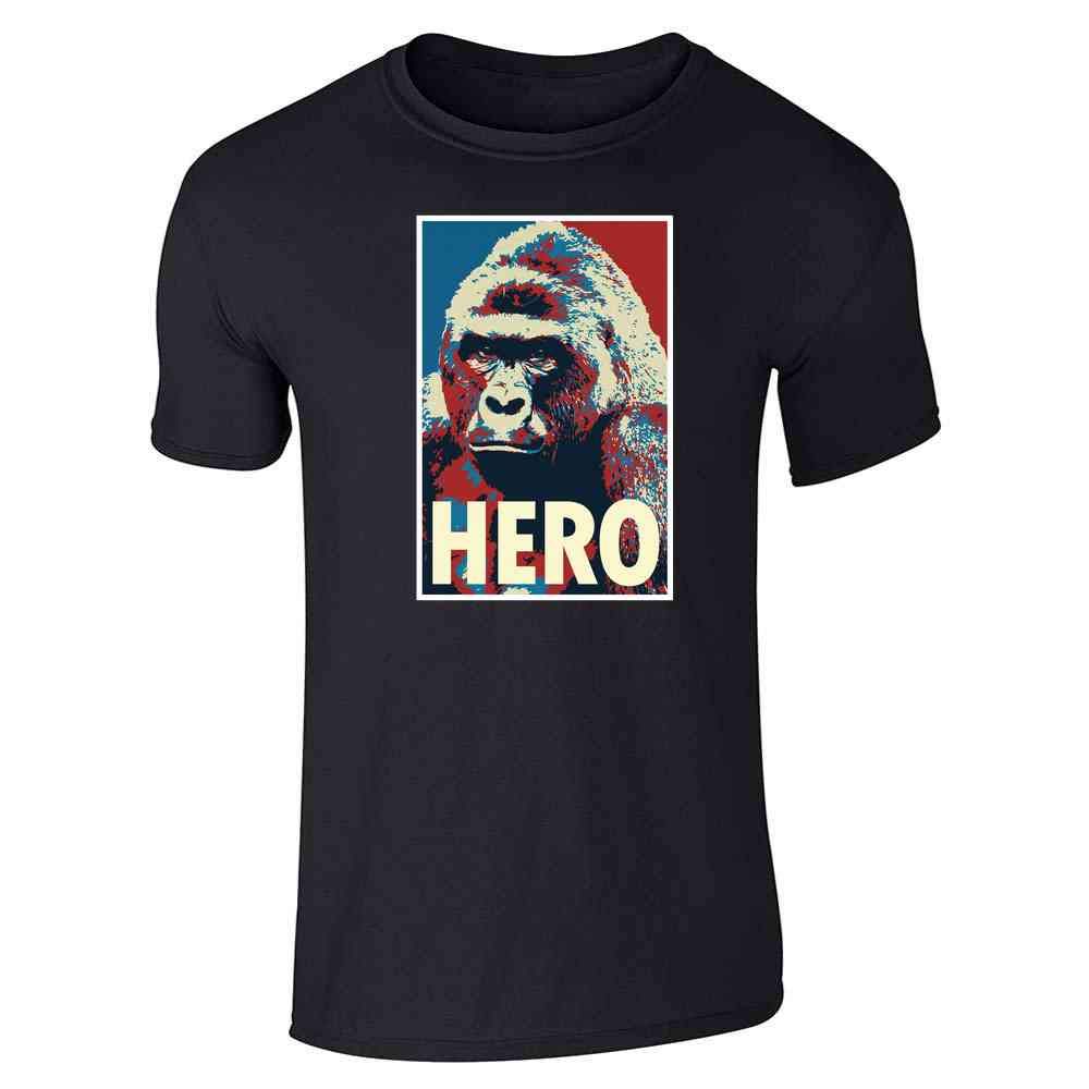 Pop ThreadsHarambe Pop Art Hero Meme Quote Political Clothing Graphic Tee T-Shirt for Men