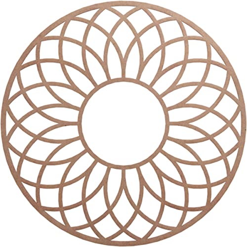 Image of Ekena Millwork 40 inchOD x 13 5 /8 inchID x 3 /8 inchT Cannes Wood Fretwork Pierced Ceiling Medallion, Wood (Paint Grade)