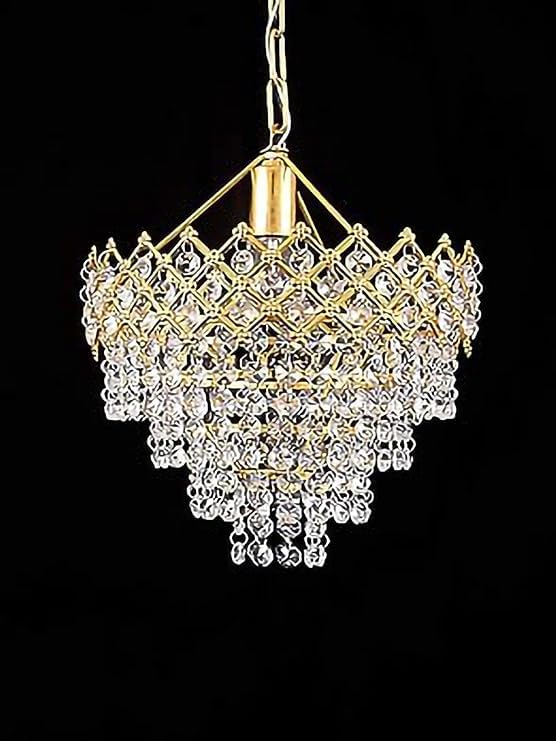 Image of Chandelier Ceiling Light in 250 Mm for Home Decoration in Living Room| Jhoomar for Hall,Balcony (Included Bulb) - Metal