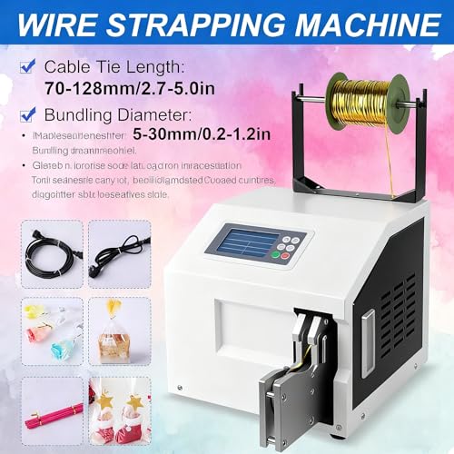 Automatyczna maszyna do uszczelniania drutu, Twist Tie do supermarketów, regulowany zakres wiązania 2-8 70-128 mm, do kabli wideo i Ethernet