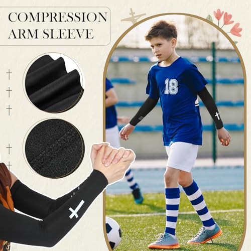 2 Pairs Cross Arm Sleeve Christian Compression Arm Sleeve Youth Football Baseball Volleyball3