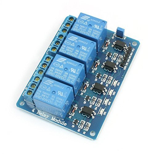 5V 4-Channel LED Indicator Light Relay Module Circuit Board Blue ...
