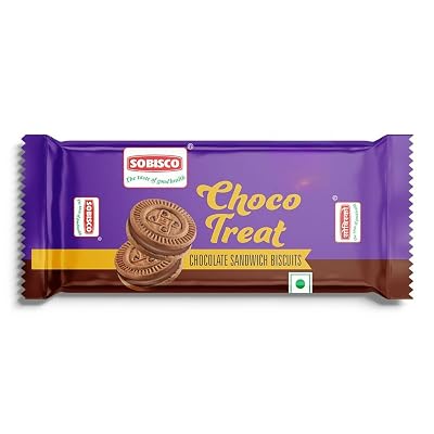 SOBISCO Choco Treat Chocolate Sandwich Cream Biscuits tasty and healthy (68.4g) (Pack of 20)