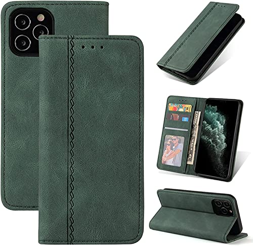 Étui à rabat vert foncé de qualité supérieure pour iPhone 14 Pro au design rétro - 2