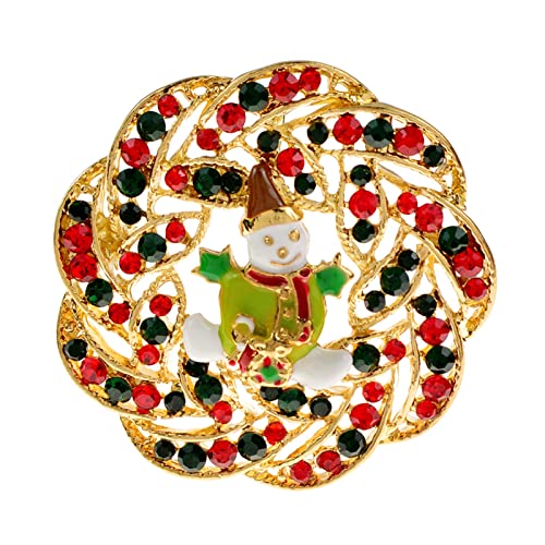 Broche de Noël bonhomme de neige strass pour embellir vos pulls