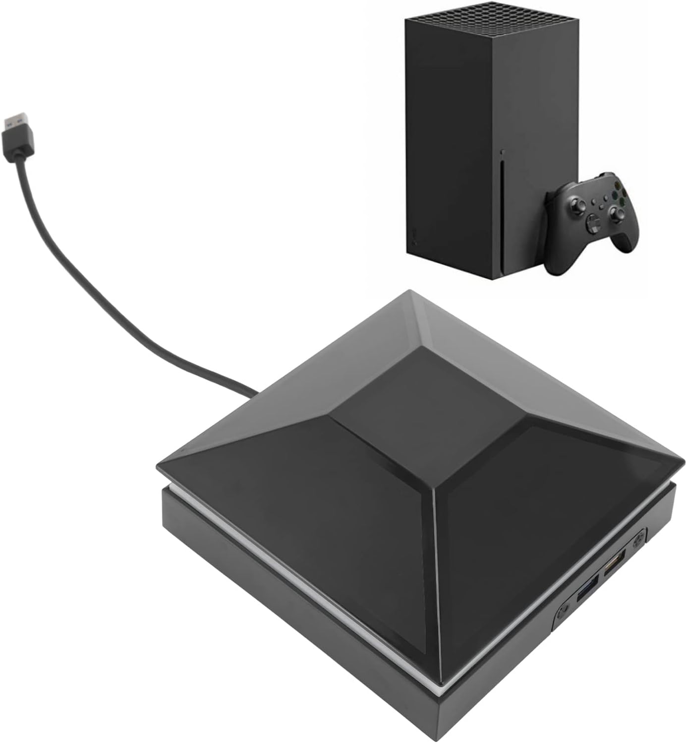 ASHATA Cooling Fan for Xbox Series X, Cooling Fan Cover for Xbox 12W Console 3 Wind Speeds Switch Touch Console Adjustable Cooling Fan (Black)