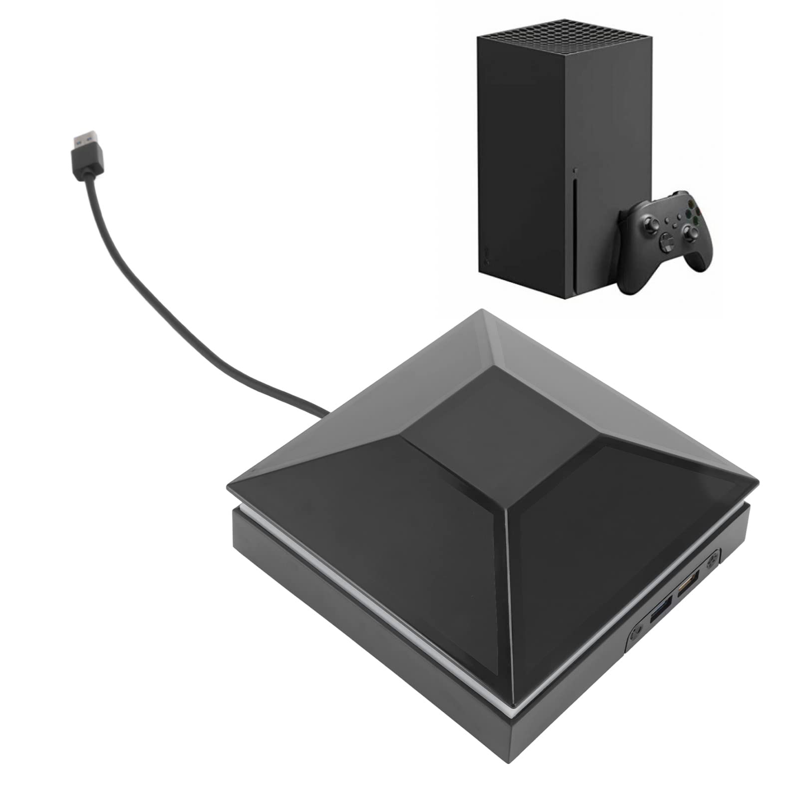 Ventola di Raffreddamento per Series X, 12W 3 Velocità del Interruttore Tattile Console Regolabile Ventola di Raffreddamento a Prova di Polvere con Luci a LED Porte