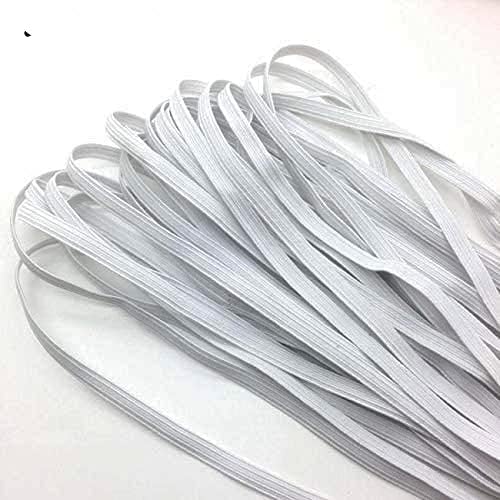 Sukoon 1/4 inch White Elastic Cord for Ear Loops and All Use
