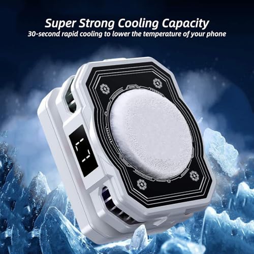 Image of Magnetic Mobile Phone Cooler: Semi-conductor Phone Cooling Fan with Rechargeable Battery, Cellphone Radiator with RGB Colorful Light for Gaming, Video Calls, Live Streaming, and Vlog