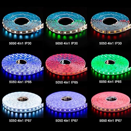 Image of BTF-LIGHTING RGBW LED Strip Cool White 16.4ft 60LED DC24V UL Listed IP65