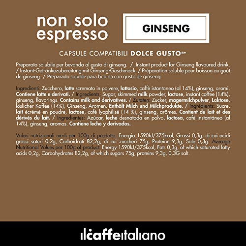 FRHOME - 48 cápsulas compatibles Nescafé Dolce Gusto - Ginseng - Il Caffè italiano - Imagen 3