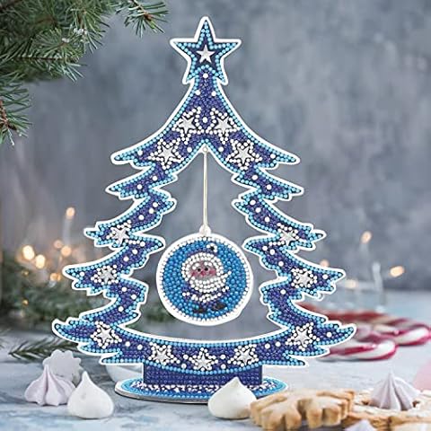 PLUMAM 5D Diamond Painting Weihnachten Deko Mosaik Kristall Diamond Weihnachtsbaum Diamond Painting Weihnachten Deko Im Dunkeln Leuchten Weihnachtsbaum, Weihnachtsdeko Basteln (Navy blau) Cover