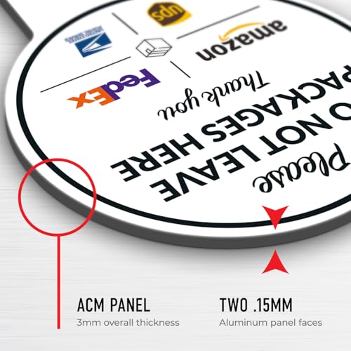 Image of Package Delivery Sign, Delivery Instructions Do Not Leave Package Here Sign, 9x17 Inches Round Shape, Aluminum Composite Made in USA by Sigo Signs