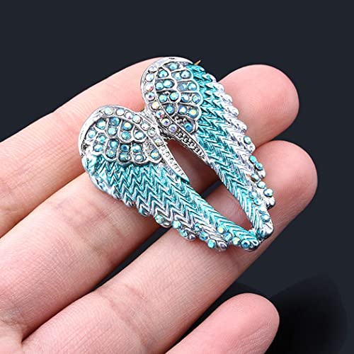 Image of Angel Wings Brooch Pin - Crystal Angel Wings Brooch Multicolor Lapel Pin Trendy Backpack Badge Hat Bag Decoration Accessories for Women Teen Girls