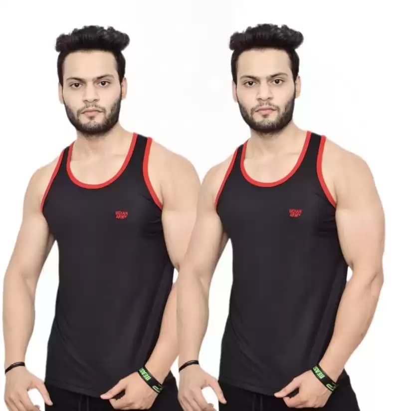 mango fashion Polyester Vest for Men-MF_101_BR+BR_2PC-XXL Multicolour-picture-18