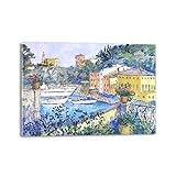  GEILEX Incorniciato. Stampe su Tela Michele Cascella Opere d\'Arte Famose Dipinti Astratti su Tela Poster e Stampe Riproduzioni Immagini Decorazione Murale（Terrazza） 60x85cm(23.7x33.4in) Incorniciato