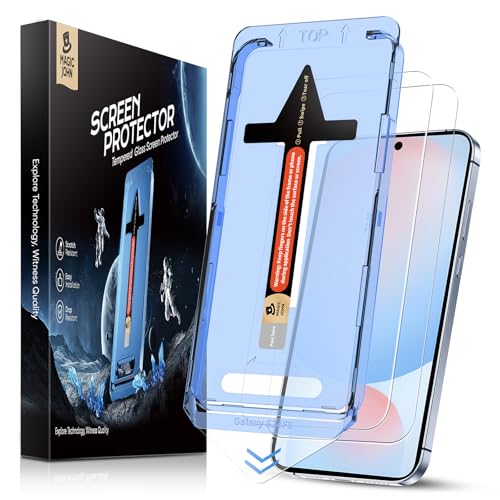 MAGIC JOHN 2 Pack for Samsung Galaxy S24 FE 6.7inch Tempered Glass Screen Protector Auto Dust-Elimination Installation Bubble Free HD Clear Easy Installation