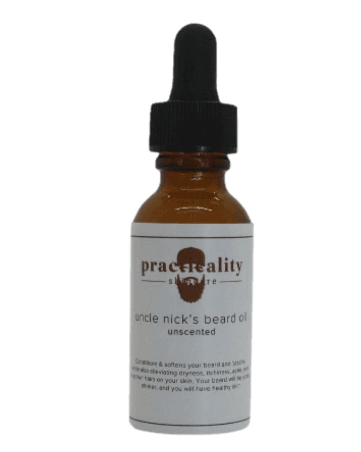 Practicality Skincare Uncle Nick’s Unscented Beard Oil – Fragrance-Free Beard Softener with Argan, Castor & Baobab Oils | Non-Greasy, Lightweight Beard Moisturizer for Conditioning & Hydration