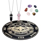 Knana Pendulum Board Dowsing Divination, Pendulum Board with Crystal Dowsing and Crystal Stones, Pendulum Board Set, Witchcraft Wiccan Altar Supplies Set, 8 Inch (Butterfly)