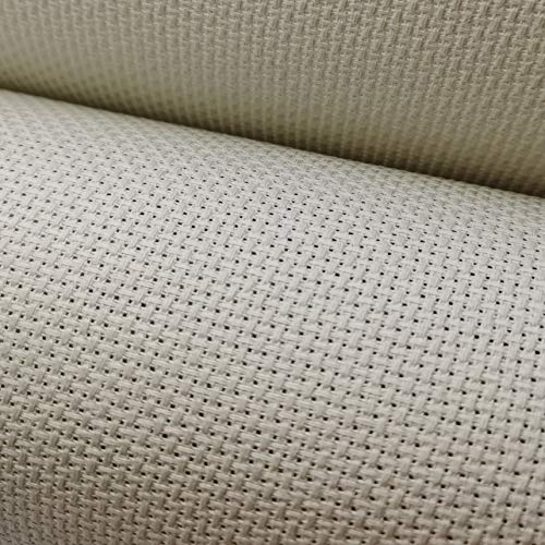 Image of 19 inch x 28 inch 14CT Counted Cotton Aida Cloth Cross Stitch Fabric (Pearl Grey vy it)