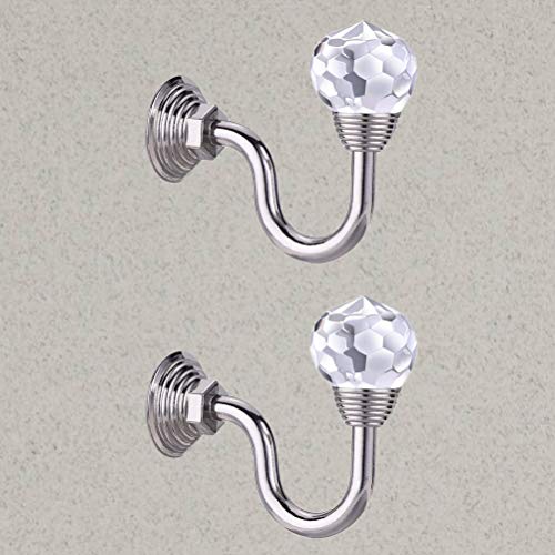 image for BESPORTBLE 4 Pcs Clear Crystal Wall Mounted Curtain Holdbacks Tassel C
