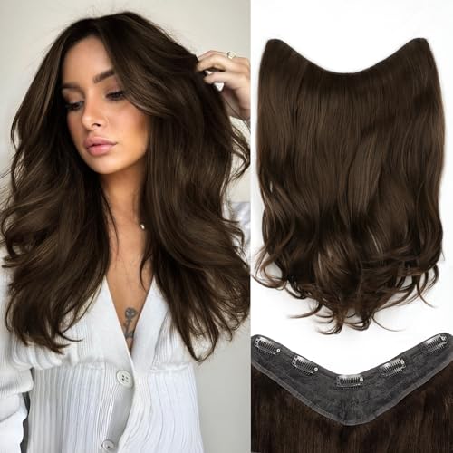 ALXNAN Long Wavy Layered Hair Extensions for Women, Clip in