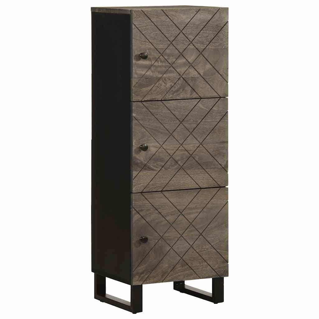 Highboard z drewna mango, 40 x 33 x 110 cm, z metalowymi nóżkami, miejsce do przechowywania drzwi, kredens, komoda, do salonu, szafy, półki, szafki pod telewizor, szafka pod telewizor, szafka