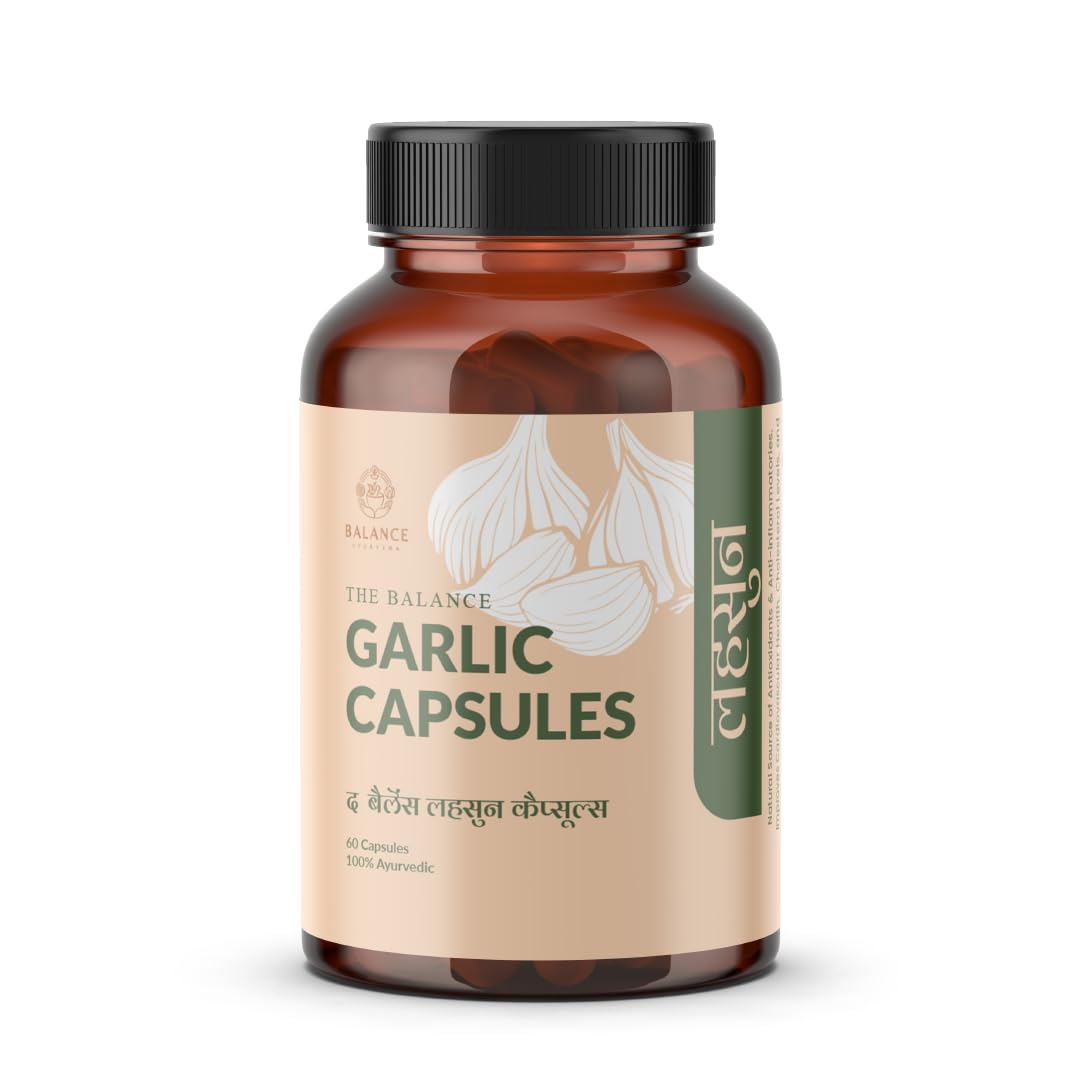 Balance Ayurveda Garlic Capsules - 60 Capsules Pack - Heart Health & Cholesterol Management (B0CKL76H6Z) Amazon Price History, Amazon Price Tracker
