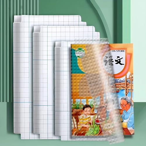 Image of Transparent Paper Book Cover - 30 Pcs Self Adhesive Waterproof Clear Protective Sheets - Easy Peel & Stick Book Covers for School, College & Office Use (Transparent)