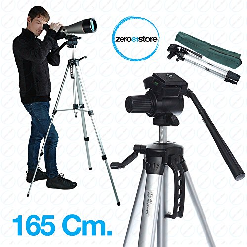CAVALLETTO TREPPIEDE SUPPORTO FOTOCAMERE VIDEOCAMERE REFLEX 165 CM CON BORSA