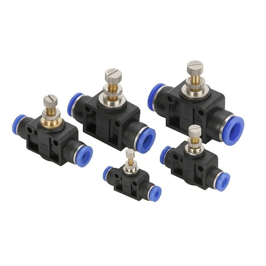 Pneumatic Throttle Valve Push-in Adjustable Air Flow Control Fitting