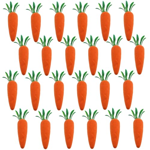 HLGHLG 24-Pack Mini Artificial Carrot Decorations Realistic Fake Carrots for Home Kitchen Table Decor Easter Party Photography Props Miniature Landscape DIY Crafts