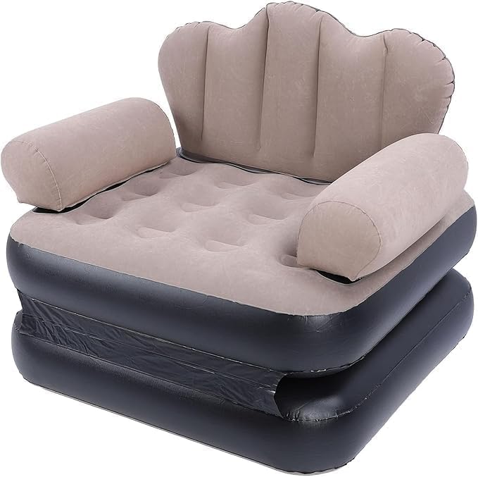 KANUPRIYA Inflatable Air Sofa Chair | Ergonomic Flocked Leisure Chair | Ideal for Living Room, Gaming, Reading & Camping-image-49