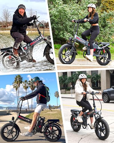 Image of Wallke H9 Ultra Long Range Electric Bike for Adults 55Ah 2640Wh 180 Mile, 37MPH Fast Ebike 4000W, 2-in-1 Battery AC /DC Power Hub & AC /Solar-Charging, Torque Sensor, Air Suspension,20 inch Fat Tire E Bike