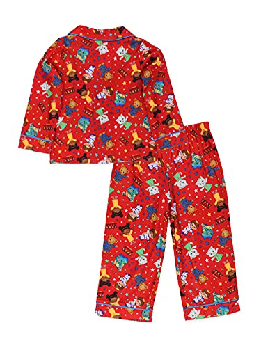 Daniel Tiger Neighborhood Toddler Flannel Coat Style Pajamas (3T, Red) (K205003DA)2
