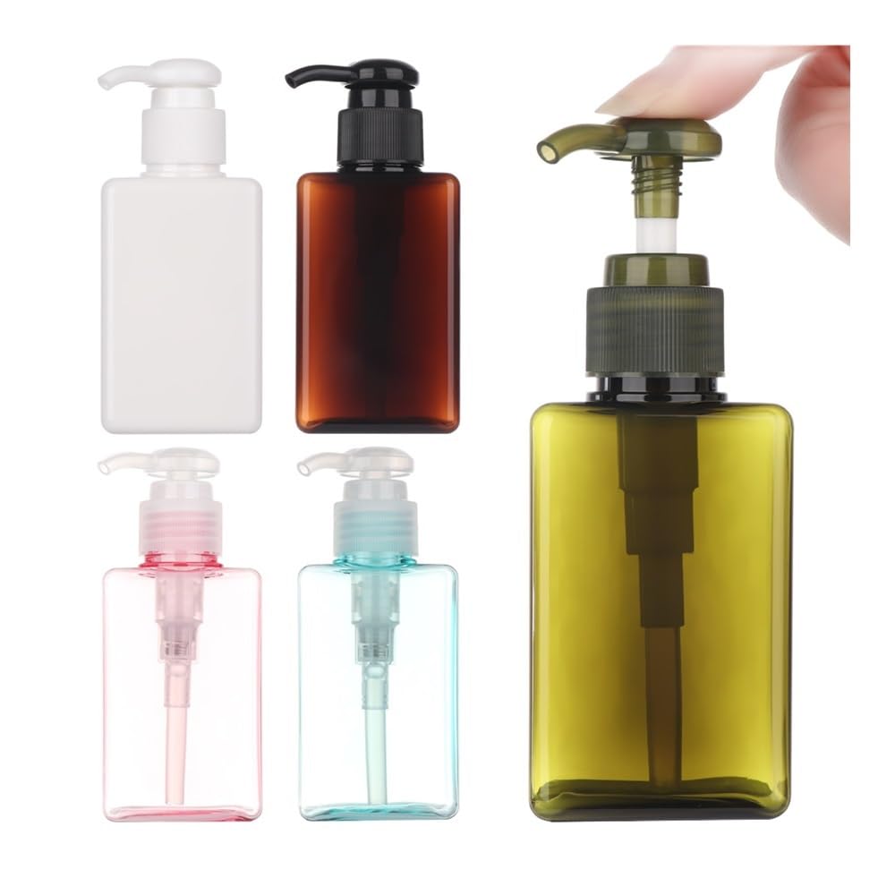 Botellas vacías exprimidas con bomba de 100 ml, botella de espuma de jabón, dispensador de cosméticos, contenedor de líquido PET, botella de viaje (marrón, 10 unidades)