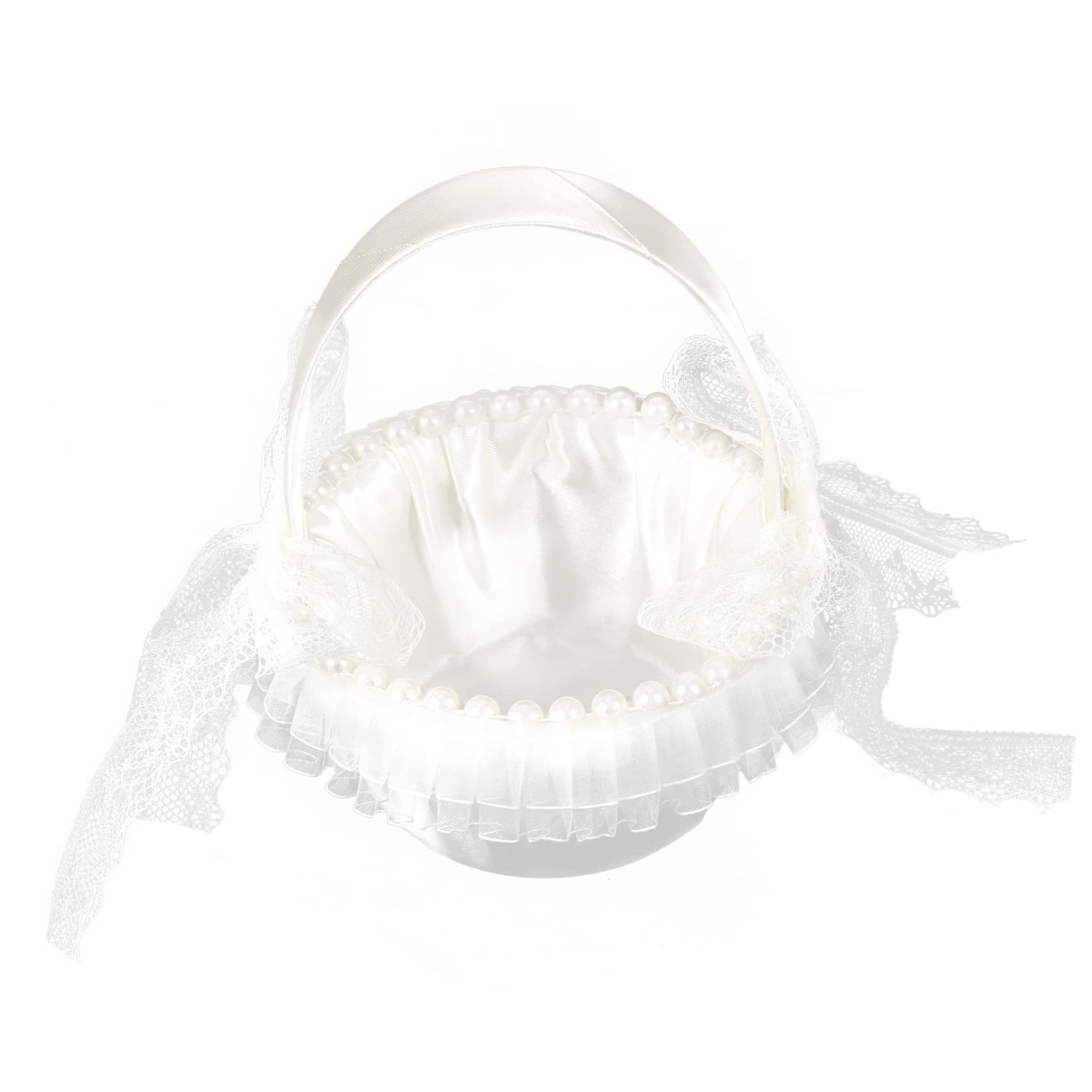 Elegant Lace Flower Girl Basket for Weddings Petal Storage and Ceremony Decorations for Wedding Favors and Anniversary Celebrations Lightweight and Portable