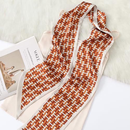 Image of CorssKulture Lightweight Satin Ribbon Scarf for Women's 150 x 15 cm | Silky Soft Scarf Perfect for Gifting