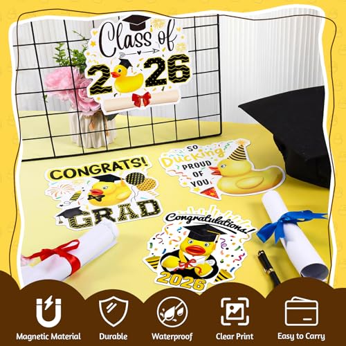 Hoteam 4 imanes decorativos grandes pato graduación miniatura 4