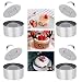 DECARETA 4 PCS Molde de Pastel Acero Inoxidable,Juegode Moldes para Postres,Mousse Anillo Redonda,Aros Emplatar con Prensador para Huevos y Rostis,Postres de Mousse,Varios Pequeños Postres etc-8*8*4cm