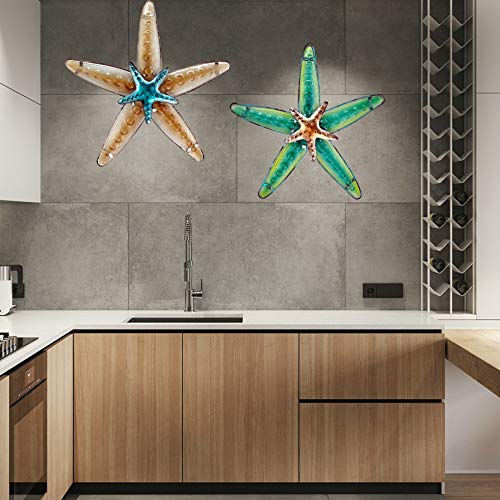 JOYBee Metal Fused Glass Starfish Wall Art Decor,Sea Life Nautical Home Decor,Wall Art13.25inch*12.75inch, Decoration For Garden,Home,Patio,Kitchen,Bathroom, Coastal Decorations - Image 8