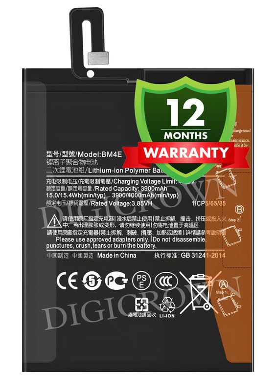 Image of Original BM4E Battery Compatible with Xiaomi Poco F1 - (4000 mAh) - 1 Year Warranty
