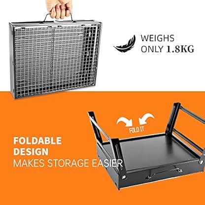 SunJas BBQ Holzkohlegrill Reisegrill Minigrill Tischgrill Picknick Campinggrill – Bild 4