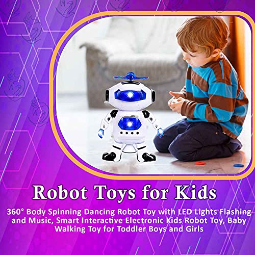 Toysery 40 Walking Robot Toys For Kids - 360° Body Spinning Dancing Robot Toy With Led Lights Flashing And Music, Smart Interactive Electronic Kids Robot Toy, Baby Walking Toy For Toddler Boys And Girls thumb #5