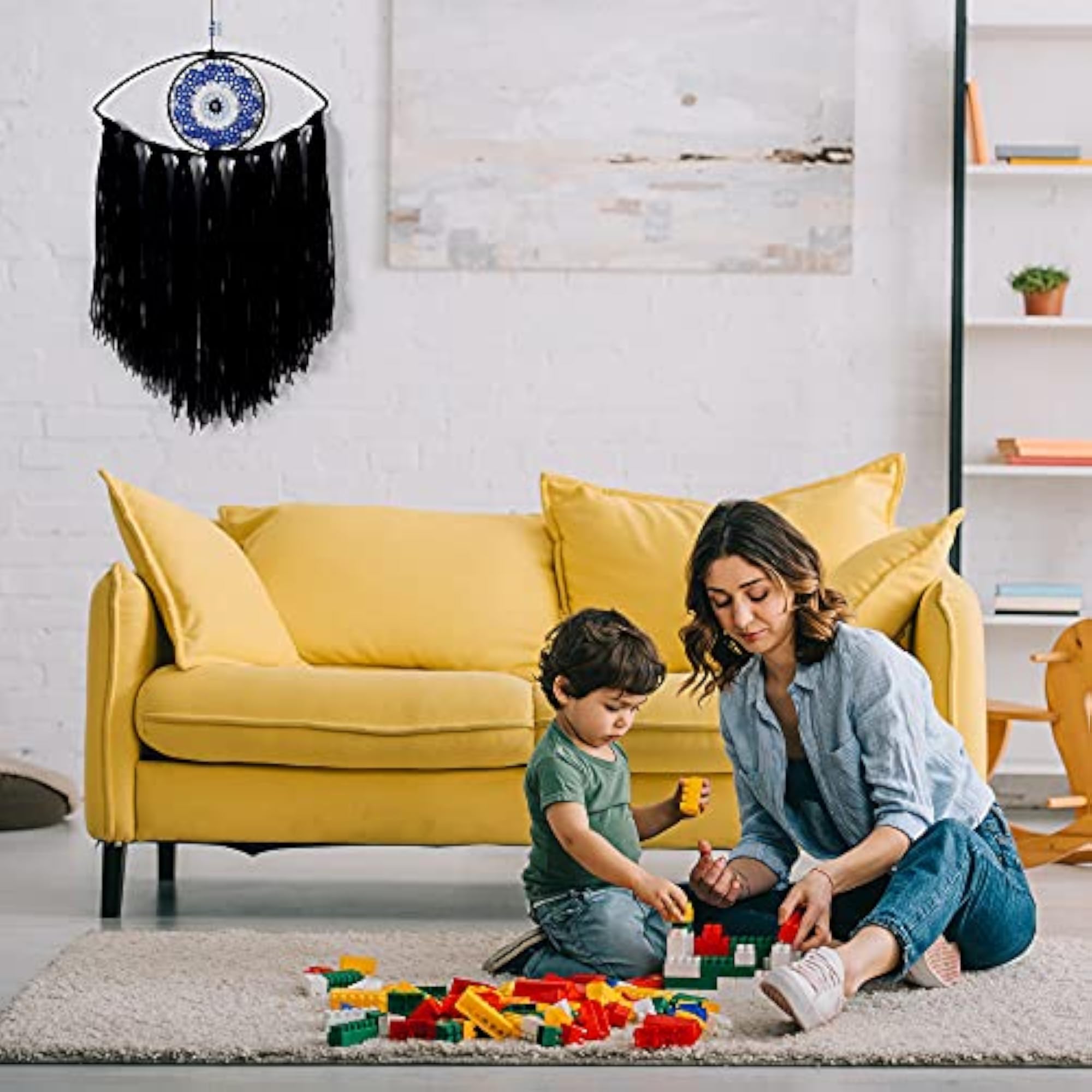 Black Evil Eye Dream Catcher Wall Hanging