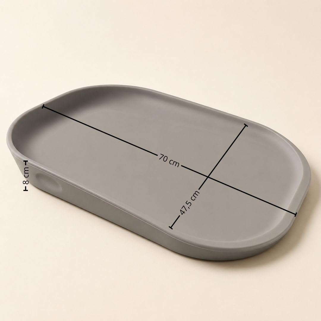 Cambiador Bebé de Espuma PU Suave y Lavable, Cambiador para Pañales con Bordes Elevados, Ligero, Acolchado e Impermeable, Fácil de Limpiar, para Cómoda, Baño o Habitación Infantil (Marrón)