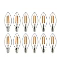 helloify BA11 Dimmable Vintage LED Edison Candelabra Bulb, 60W Equivalent, High Brightness, 2700K Warm White Light, Clear Glass, Candles/Chandelier Style, E12 Screw Base, 12PCS