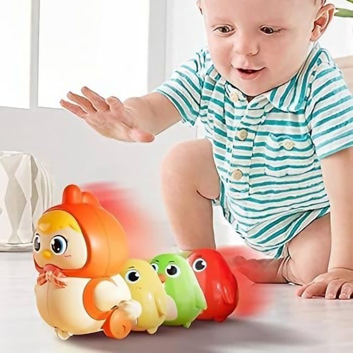 Image of Cute Wind-Up Duck Toy for Kids, Manual Clockwork Walking Duck, Colorful Cartoon Animal Toy for Toddlers & Children (Multicolor)