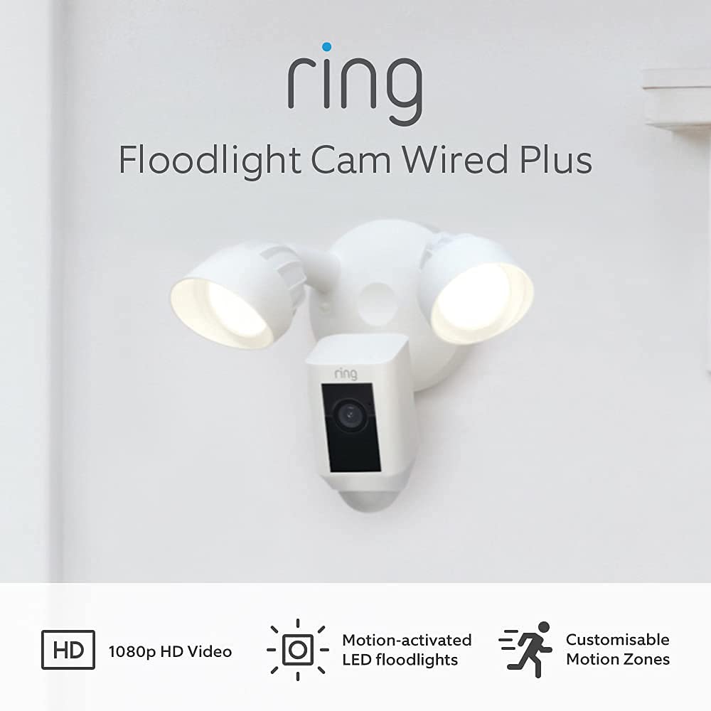 Buy Ring Floodlight Cam Wired Plus by Amazon Outdoor Security Camera