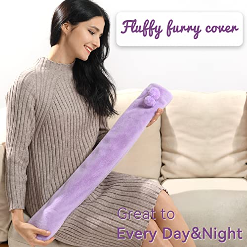 Samply Rubber Hot Water Bottle - 2L Hot Water Bag With Furry Cover, Purple #TOP1